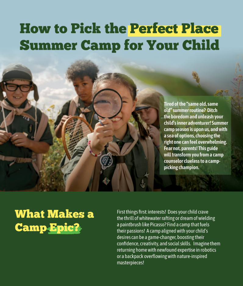 2024 Summer Schools, Camps & Children’s Activities Guide Pages 7 & 8